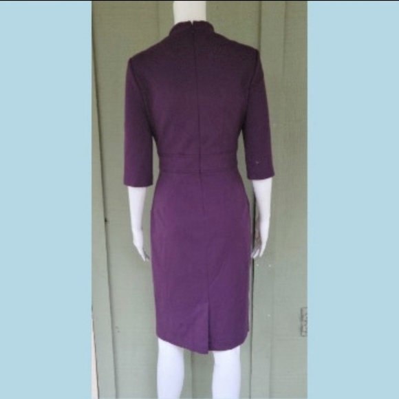 ADRIANNA PAPELL Eggplant Sheath Dress 6 - Picture 2 of 4
